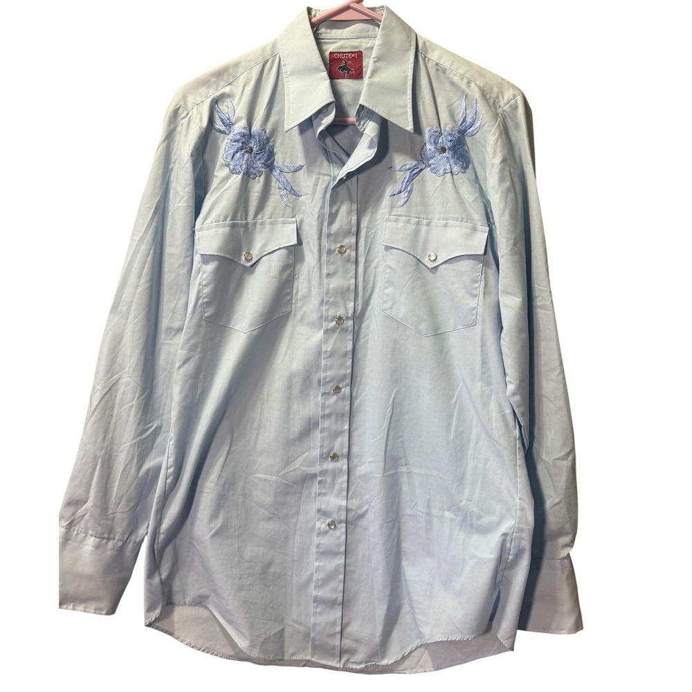 Chute #1 Womens Button Up Dress Shirt with Embroidered Detail